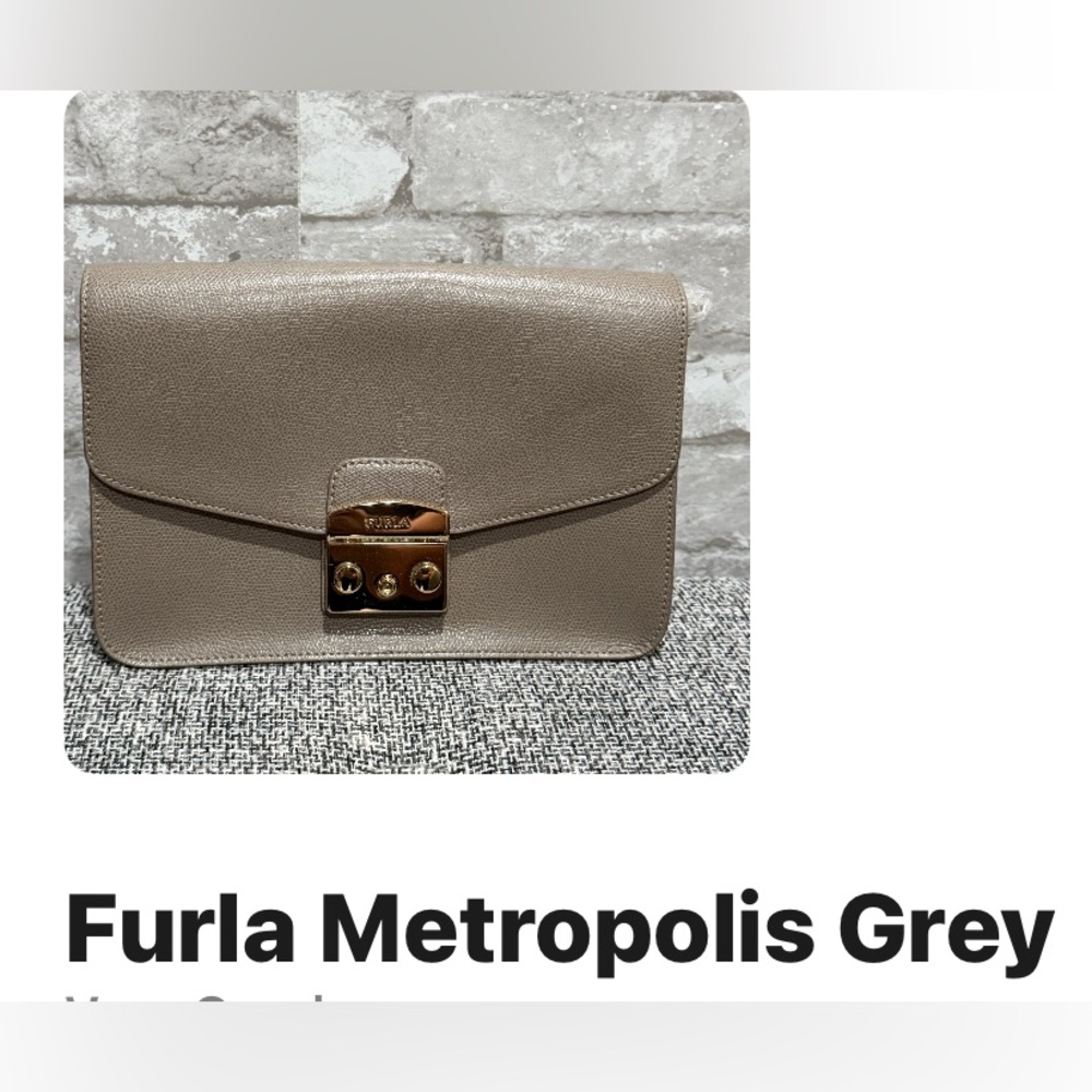 Furla Metropolis Taupe Leather Clutch